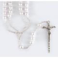  SILVER PLATED PEARL LASSO WEDDING ROSARY 